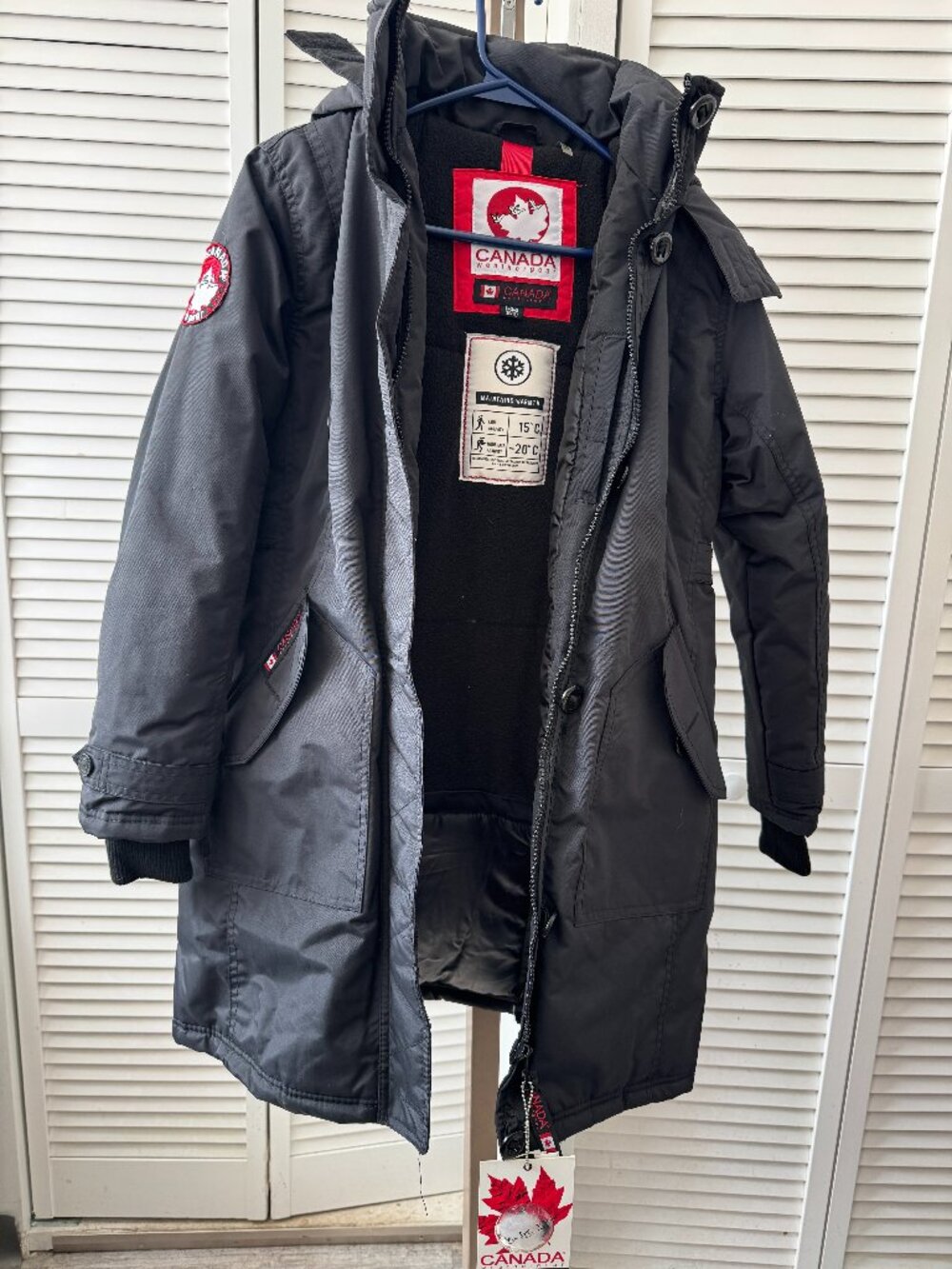Black long winter parka by Canada Weather Gear